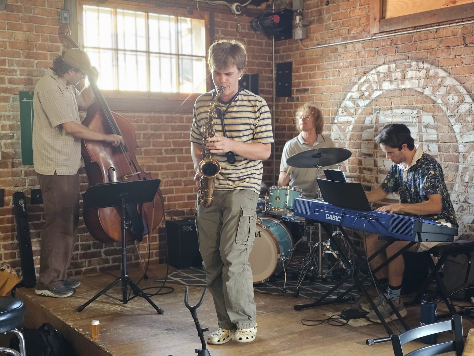 August Hickey performing live with his band